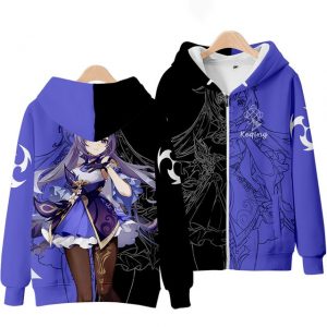 Anime Genshin Impact Keqing Fischl Hooded Sweatshirt Coat Loose Autumn New Men Women Student Harajuku Zipper.jpg 640x640 - Anime Jacket
