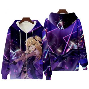 Anime Genshin Impact Keqing Fischl Hooded Sweatshirt Coat Loose Autumn New Men Women Student Harajuku Zipper.png 640x640 6 - Anime Jacket