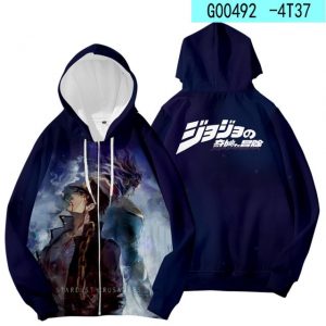 Anime Jojo Bizarre Adventure Cosplay Costume Rohan Kishibe Guido Mista Kakyoin Noriaki Unisex 3D Hoodie Zipper 8.jpg 640x640 8 - Anime Jacket